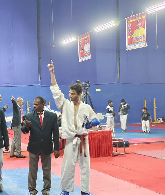 Ishan Sathe won the Gold Medal in Karate National Tournament